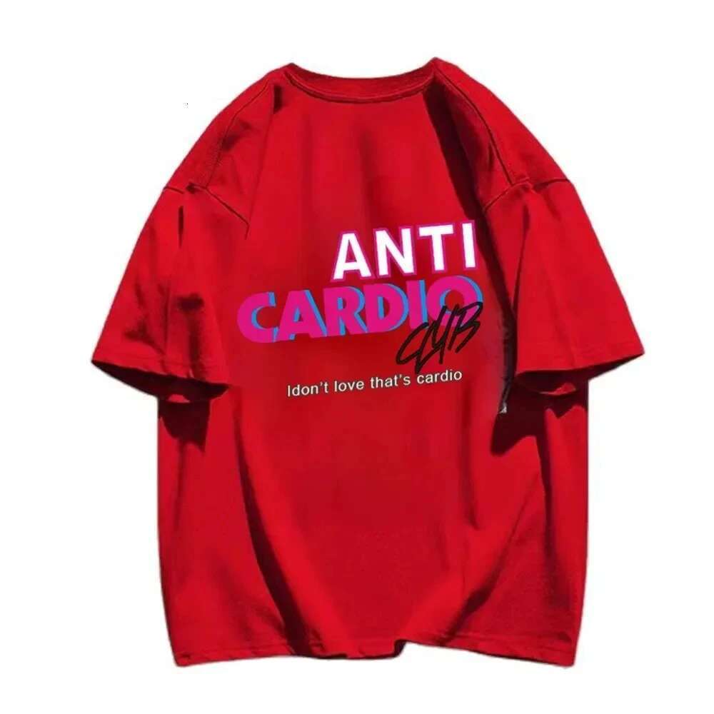 ANTI CARDIO Casual Oversized Short Sleeves Cotton T-shirt Gym Male Fitness Training Casual T-shirts High New Fashion Clothing