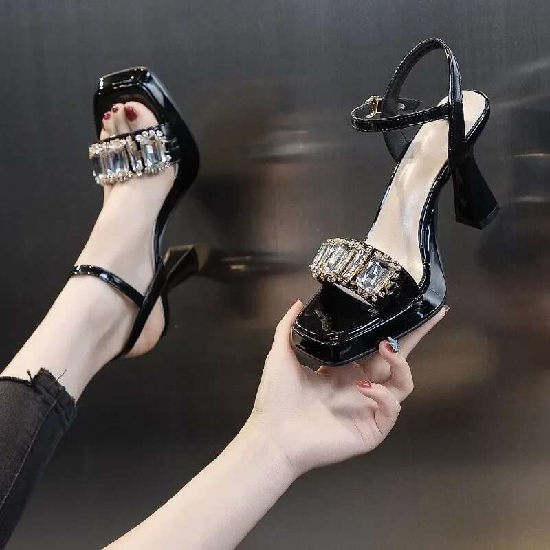 Open High Heels, Toe for Women's 2025 Summer New Thick Sole Waterproof Platform, One e Model Sandals Heels, Platform,