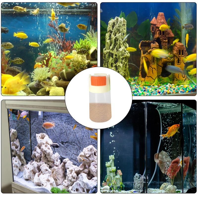 Aquarium Feeder Fish Food Feeding Bottle Quantitative Pond Feeder 0.5g Precise Measuring Refillable Feeding Bottle Manual Fish