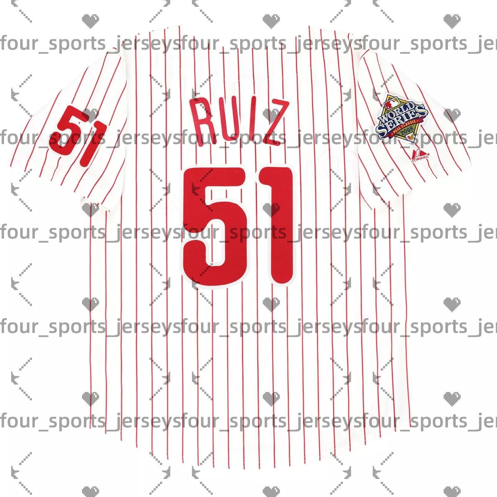 Retro Baseball Jersey Pat Burrell Ryan Howard Shane Victorino Jimmy Rollins Chase Utley Cole Hamels Carlos Ruiz Brad Lidge Chan Ho Park