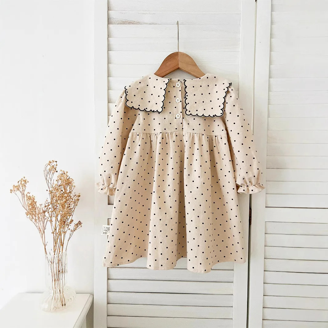 Spring Girls Fashion Dress Cute Longsleeved Princess Girly Embroidered Sweet Casual Toddler Dresses 250303