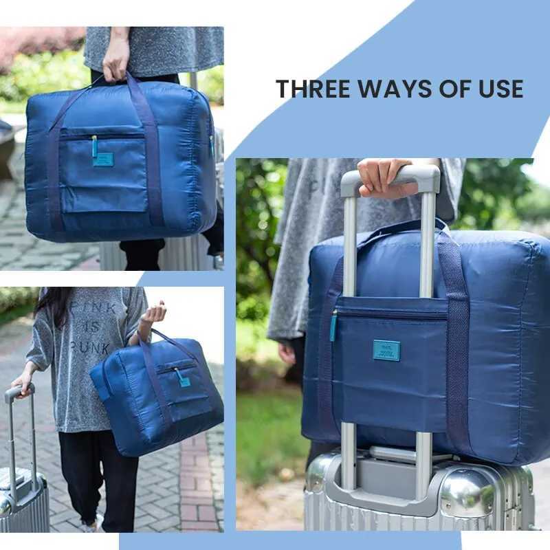 Fashion Travel Duffel Bag Lightweight Foldable Travel Bag for Women and Men Tote Carry On Luggage Bag Weekender Overnight Bag Y250304