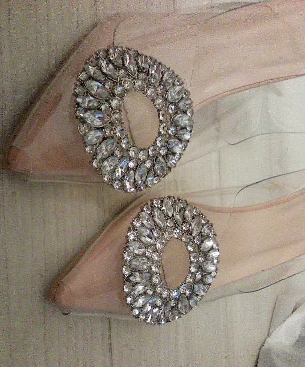 Wen Sandals Beige Square Butt Rhine Decorative Transparent High H Shoes 2023 Fi Slingback Pumps Summer Z250304