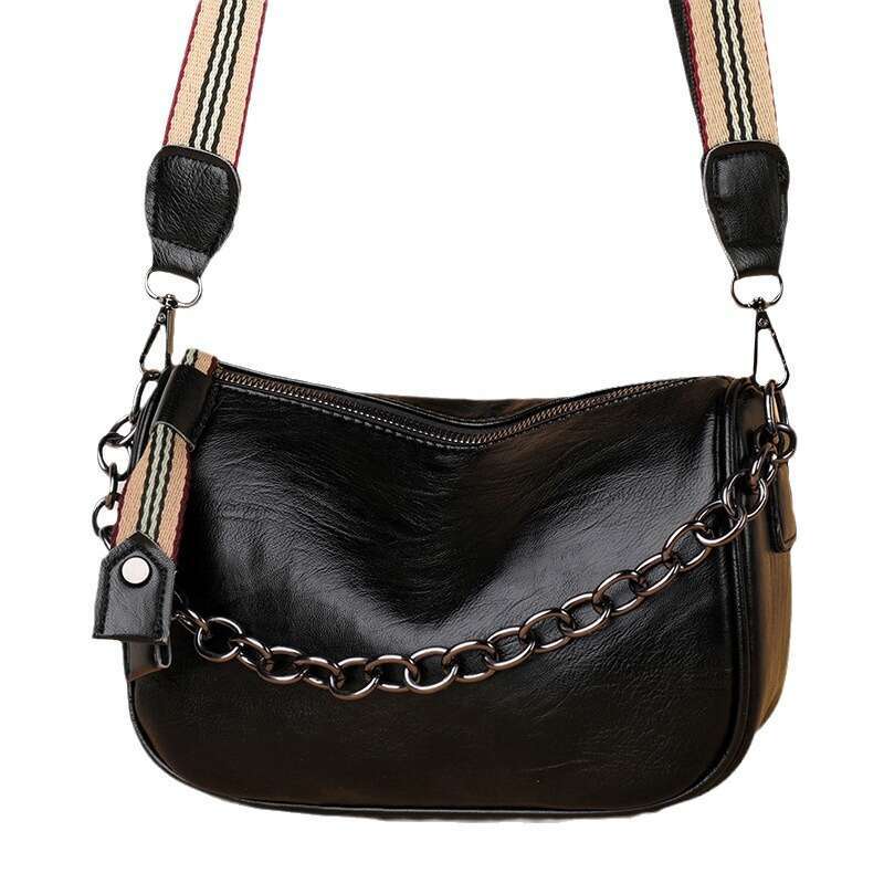 New Crossbody Bag With Simple Texture, Soft Leather Chain, Large Capacity, Versatile Shoulder Bag, Stylish Handbag