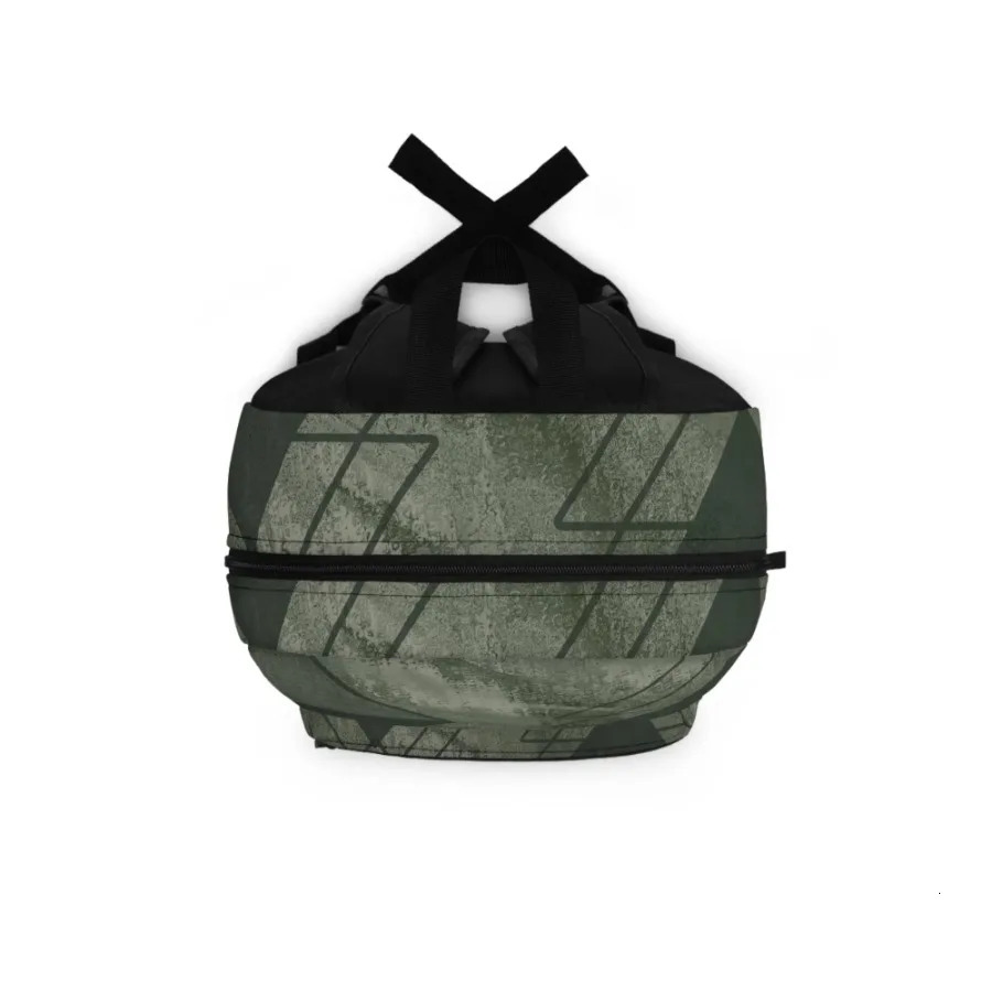Ship from US Large Waterresistant Backpack Olive Green Triangular Colorblock Durable and Stylish 250304FBB