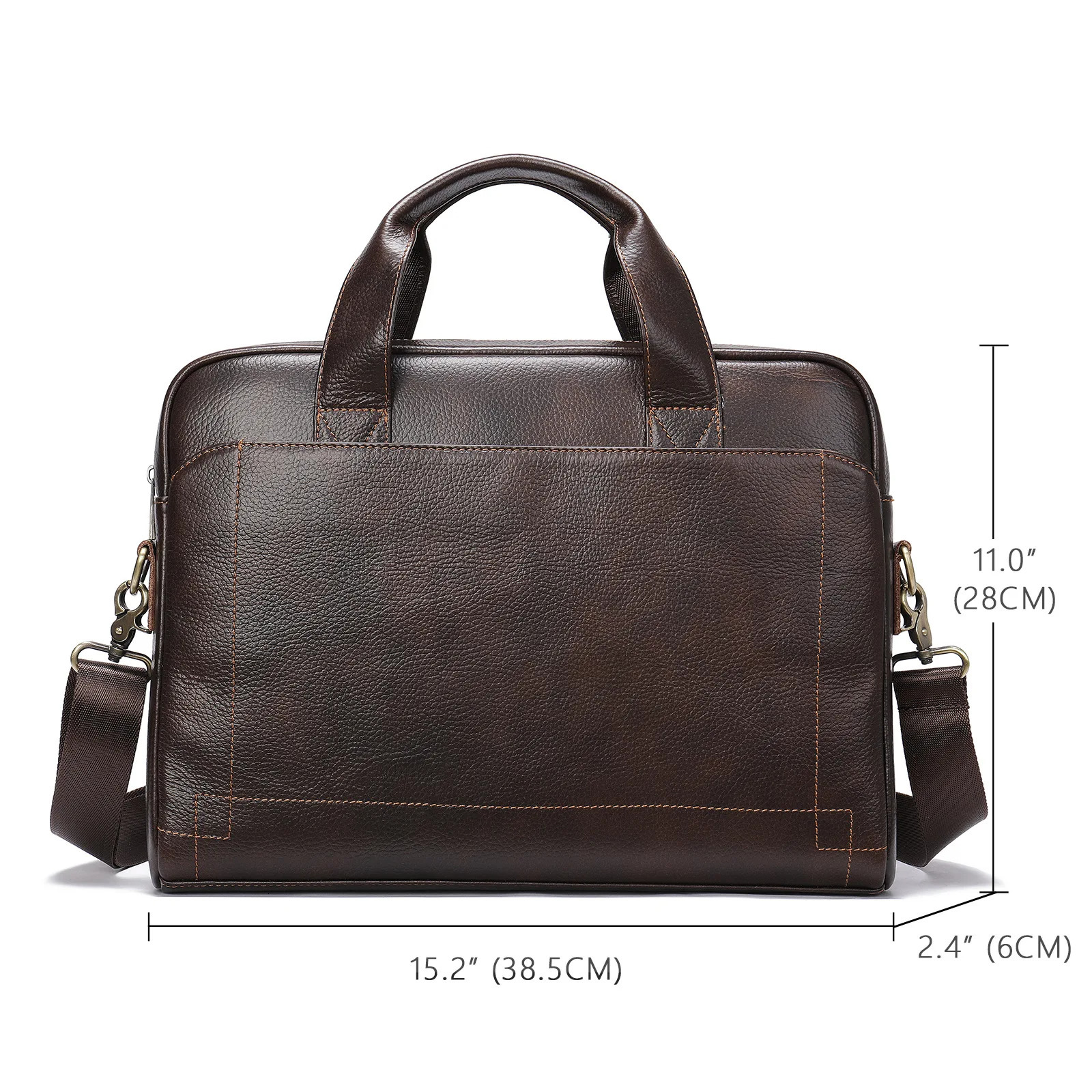 Sell Mens Leather Briefcase Bag Genuine Cowhide Man Laptop Bag Business Handbags For Male Leather Tote Attache Case A4 Size 250228