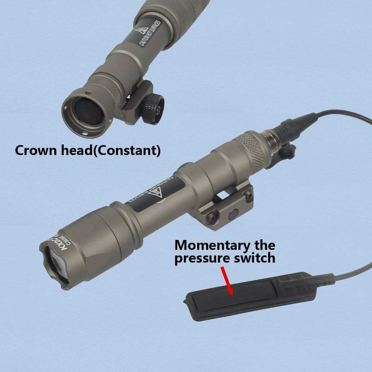 Tactical Weapons Gun Light Metal M600 M600B M600C Hunting Flashlight Torch With Dual Function Prure Switch AirsoftXJ250303