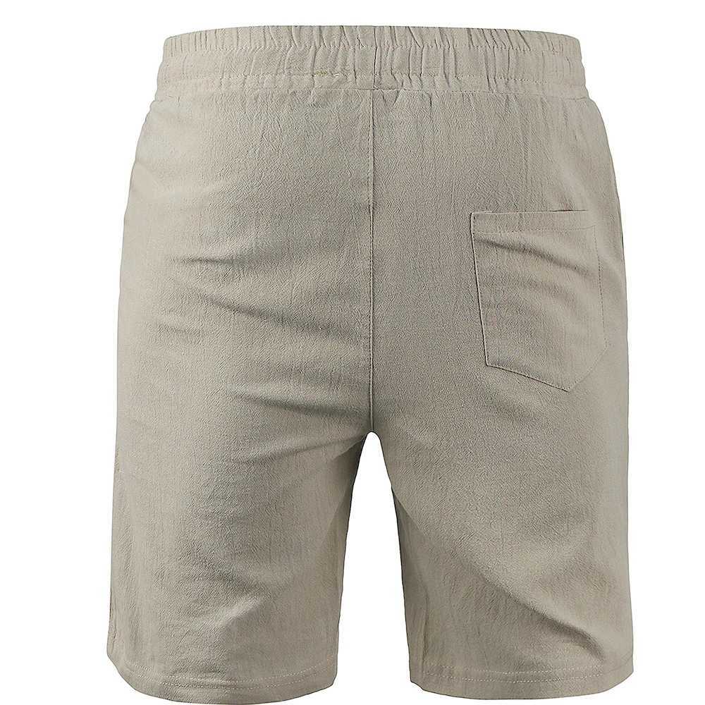 KB New Mens Cotton Linen Shorts Pants Male Summer Breathable Solid Color Linen Trousers Fitness Streetwear S-3XLT250304