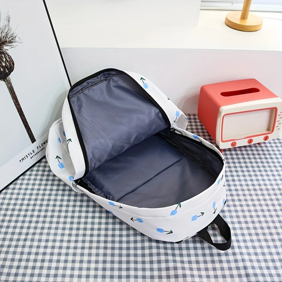 Ship from US 3 piecesset Kawaii Cute Backpack Preparatory School Day Pack Travel Knapsack Lunch and Pencil Box 250304FBB