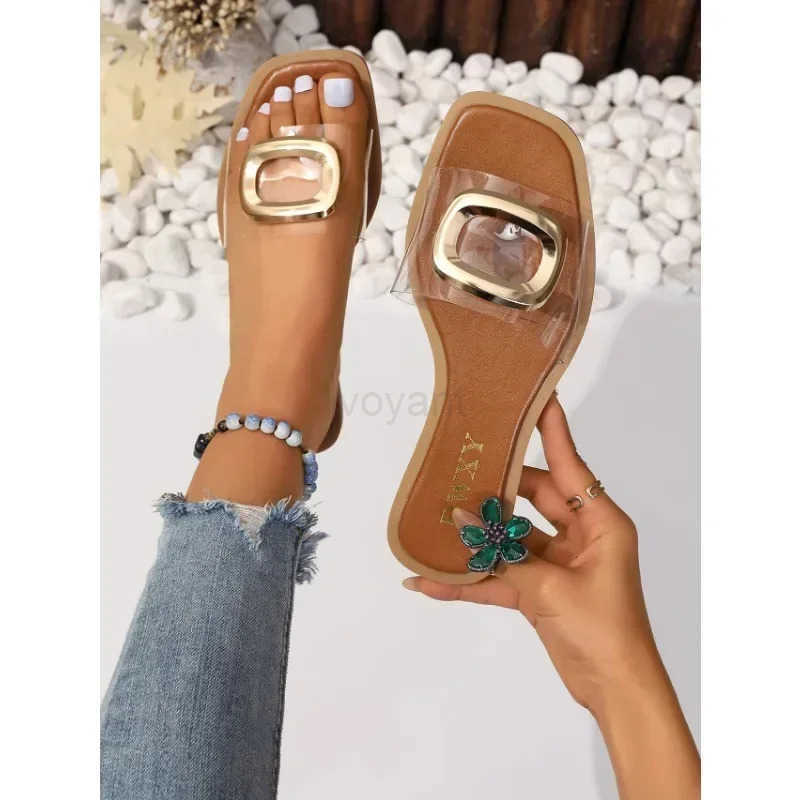 Fi Brand Casual Wen Slippers Outdoor Summer Sandals Beach Shoes Ladies Flip Flops Cfy Flat Shoes Wan Slides Big Size Z250304