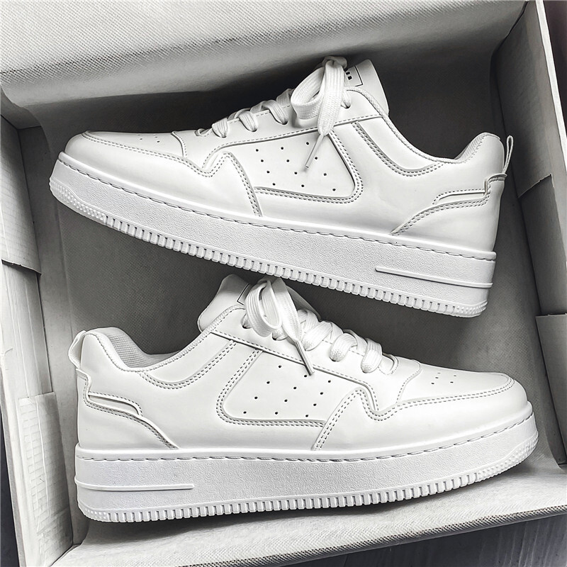 Men's Spring New Fashionable Breathable White Shoes Student Trendy Designer Shoes Multi Functional Thick Soled Sports And Leisure Low Cut Board S