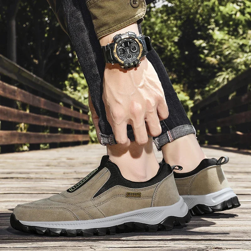 Mens Outdoor Camping Light Running Jogging Leisure Mountaineering Mens Shoes Anti Slip Hiking Shoes Large Size 39-49 250228
