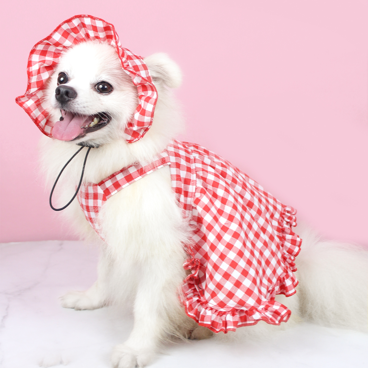 Pet Dress Cute Skirt Spring & Summer Cat and Dog Clothes For Small Medium Large Dog Poodle Chihuahua Teddy Red Plaid Costumes