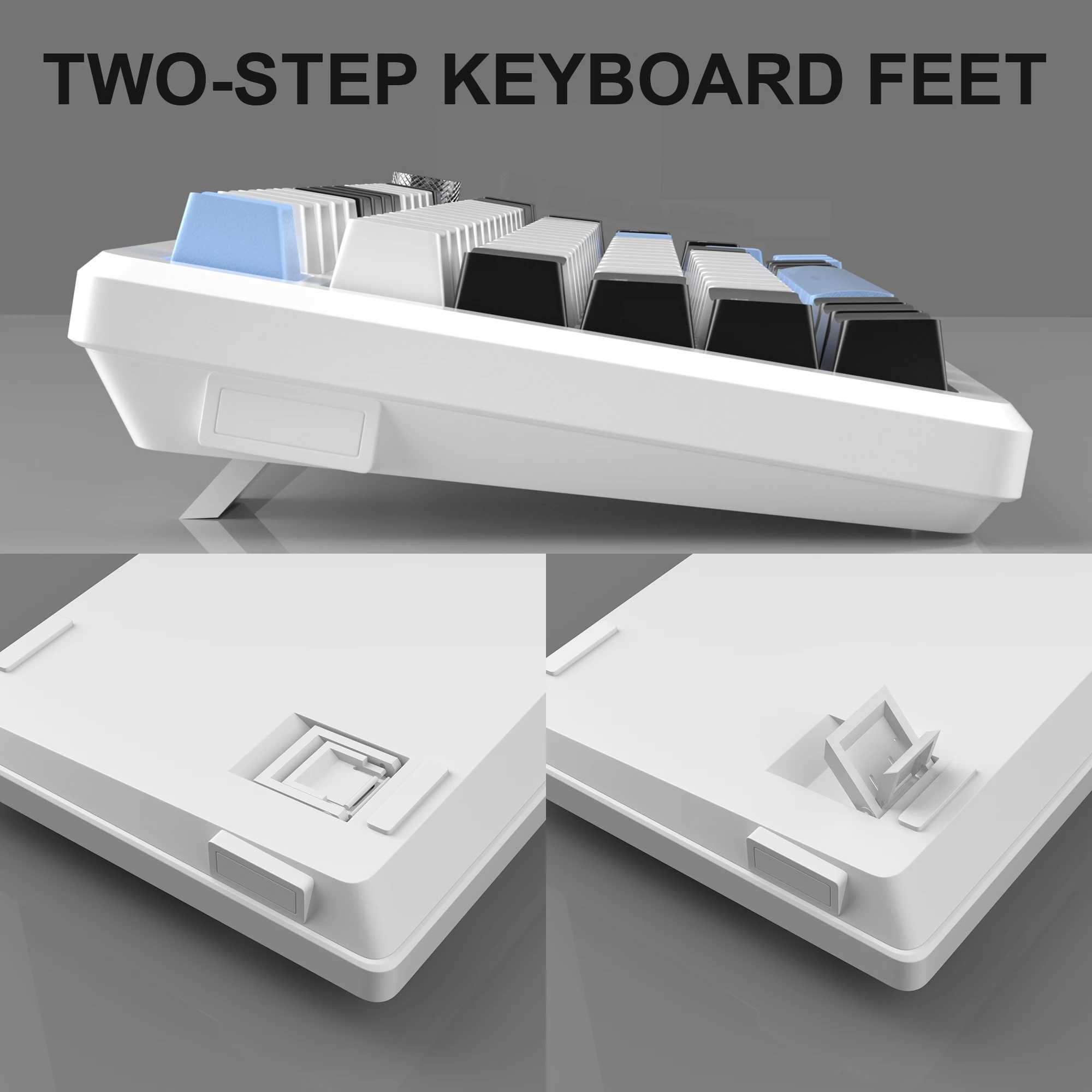 MageGee 75% mechanical gaming keyboard with knob control compact blue backlit wired keyboard with black/brown switch suitable for PC Windows Z250304