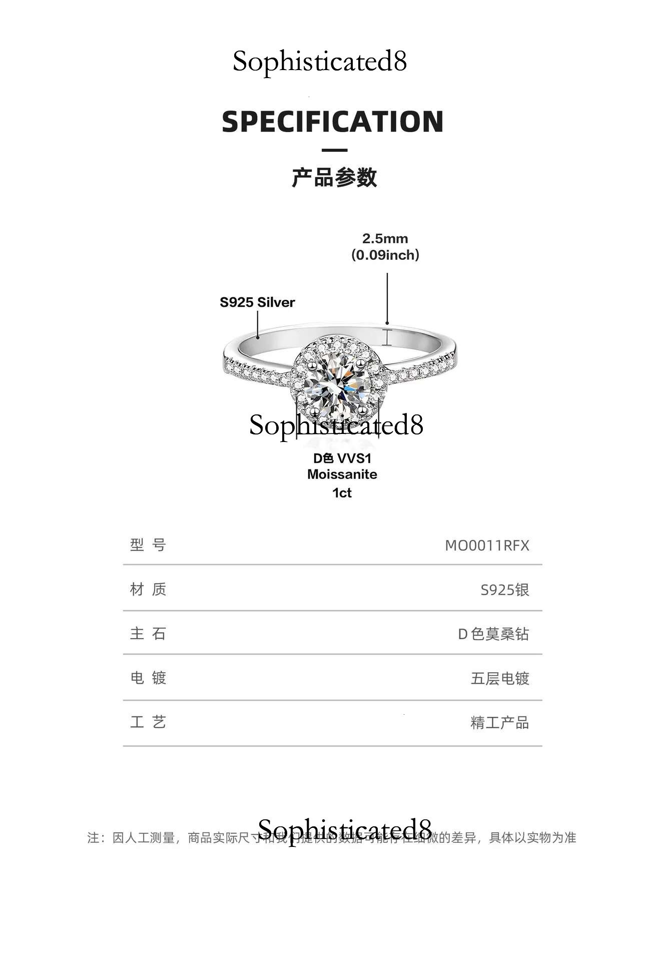 100% Genuine Certified PT950 Platinum Rings 1 Dia Moissanite Ring for Women Anillos Mujer Jewelry Mossinate