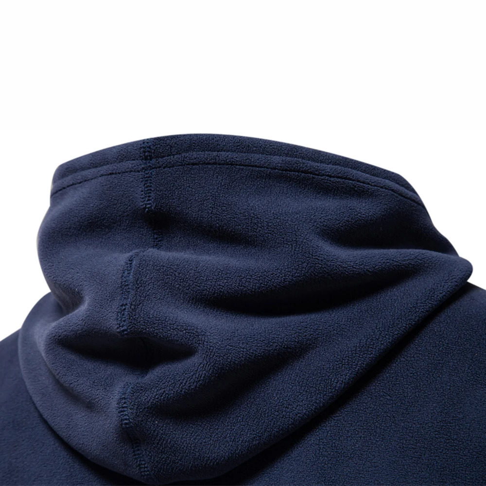 AIOPESON Mens Winter Solid Wool Hoodie High Quality Warm Casual Drawstring Hat Sports Sweater Soft Shell 250304