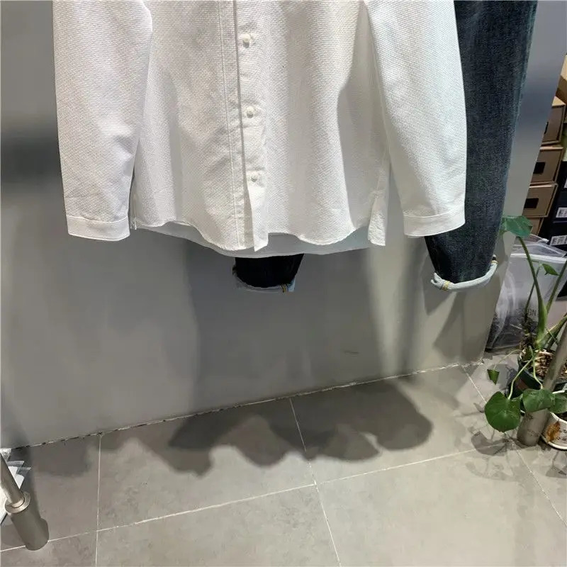 Trendy Simple Versatile Button Shirt Spring and Autumn Mens Fashionable Casual Long Sleeve Cardigan Art Men Clothing 250227