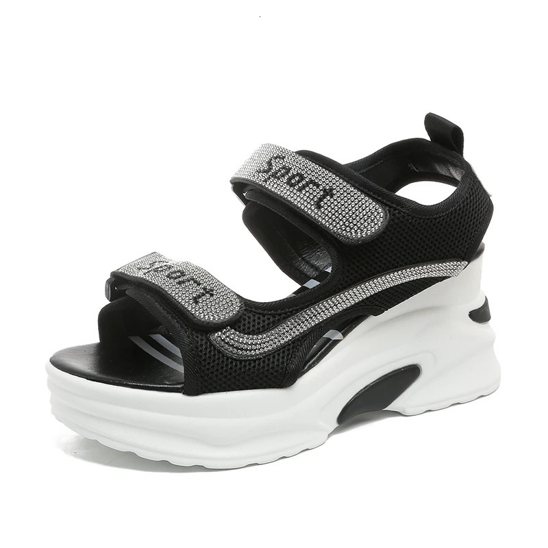 Sports Sandals for Women Summer Fish Mouth Wedge Muffin Platform Daddy High Heels To Increase Womens Shoes 250303