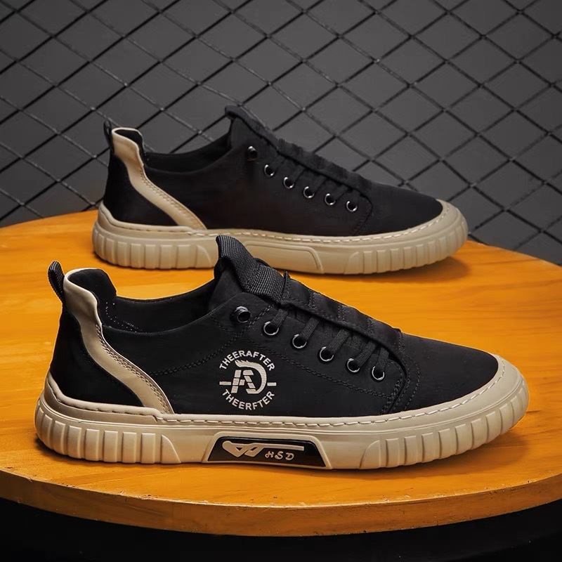 Labor Protection Summer Breathable Canvas Men's Designer Shoes Trend Versatile Fashion Outdoor Anti Slip Wear-resistant Lazy Sports Shoes Board S