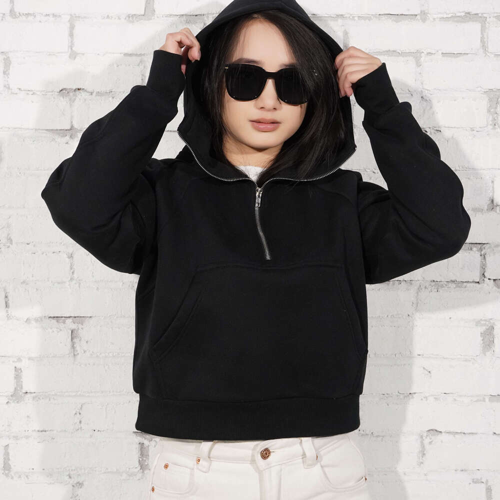 Custom Puff Printing Hoodies Heavyweight Pullover Half Zip Cotton Unisex Blank Women's Embroidered Hoodie & Sweatshirt