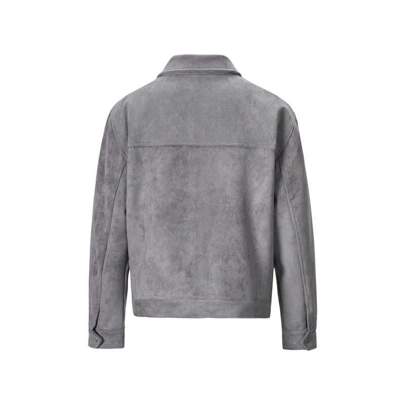 High Street Autumn And Winter Ruffian Handsome Zipper Suede Pocket Toog Jacket Loose Casual Coat Men