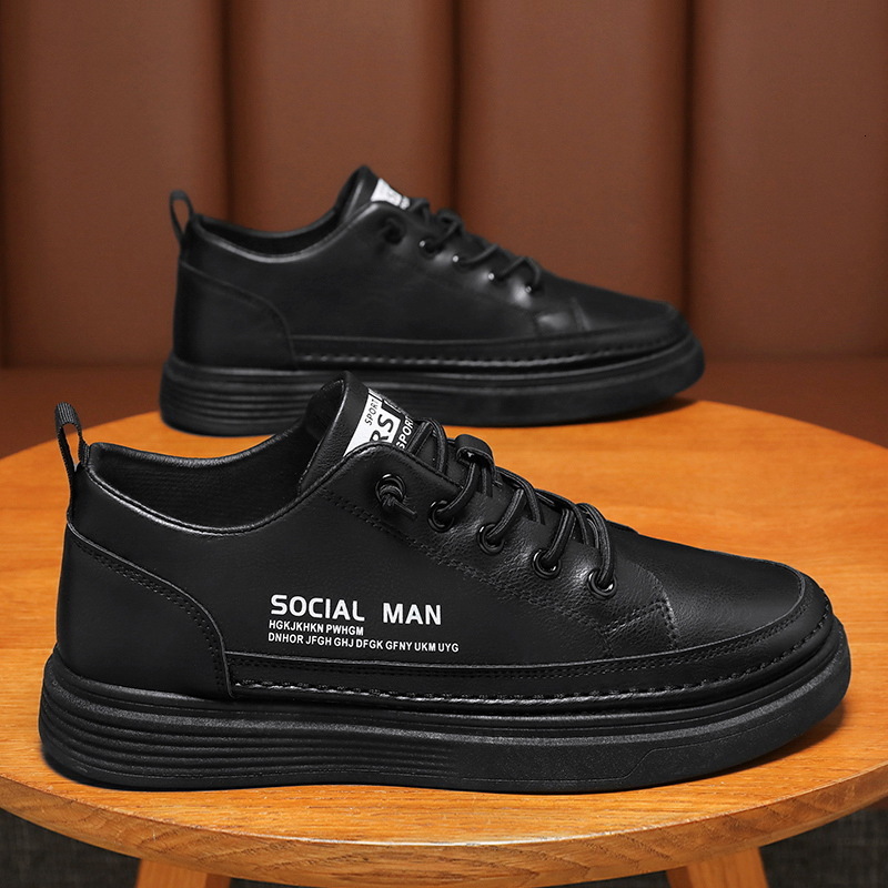 Summer 2025 Designer s New Breathable And Lightweight White Shoes For Men, Multifunctional Leather Anti Slip And Waterproof Casual Board Shoes