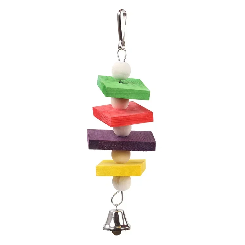Solid Wood Nibbling Parrot Toy Puzzle Bird Toy Stress Relief Pet Bird Supplies Bird Set Parrot Swing Bird Accessories