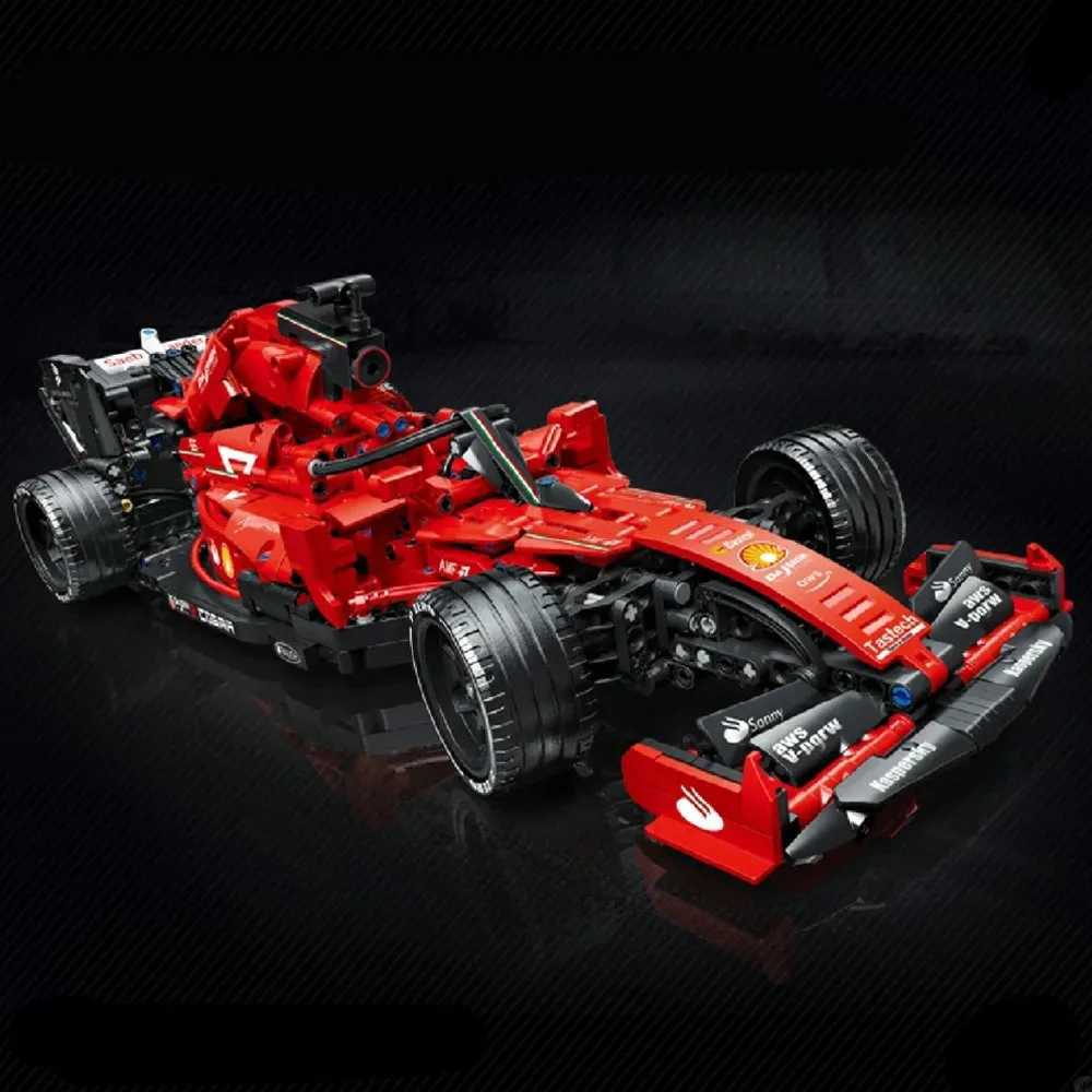1200pcs High-Tech Formula Cars 023005 Red F1 Building Blocks Sports Racing Cars Super Model Kits Bricks Toys for Kids Boys GiftsT250304