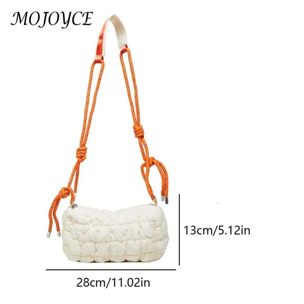 Stylish Women Quilted Cloud Bag with Braided Rope Strap Spacious Padded Crossbody Bag for Daily Use 250303