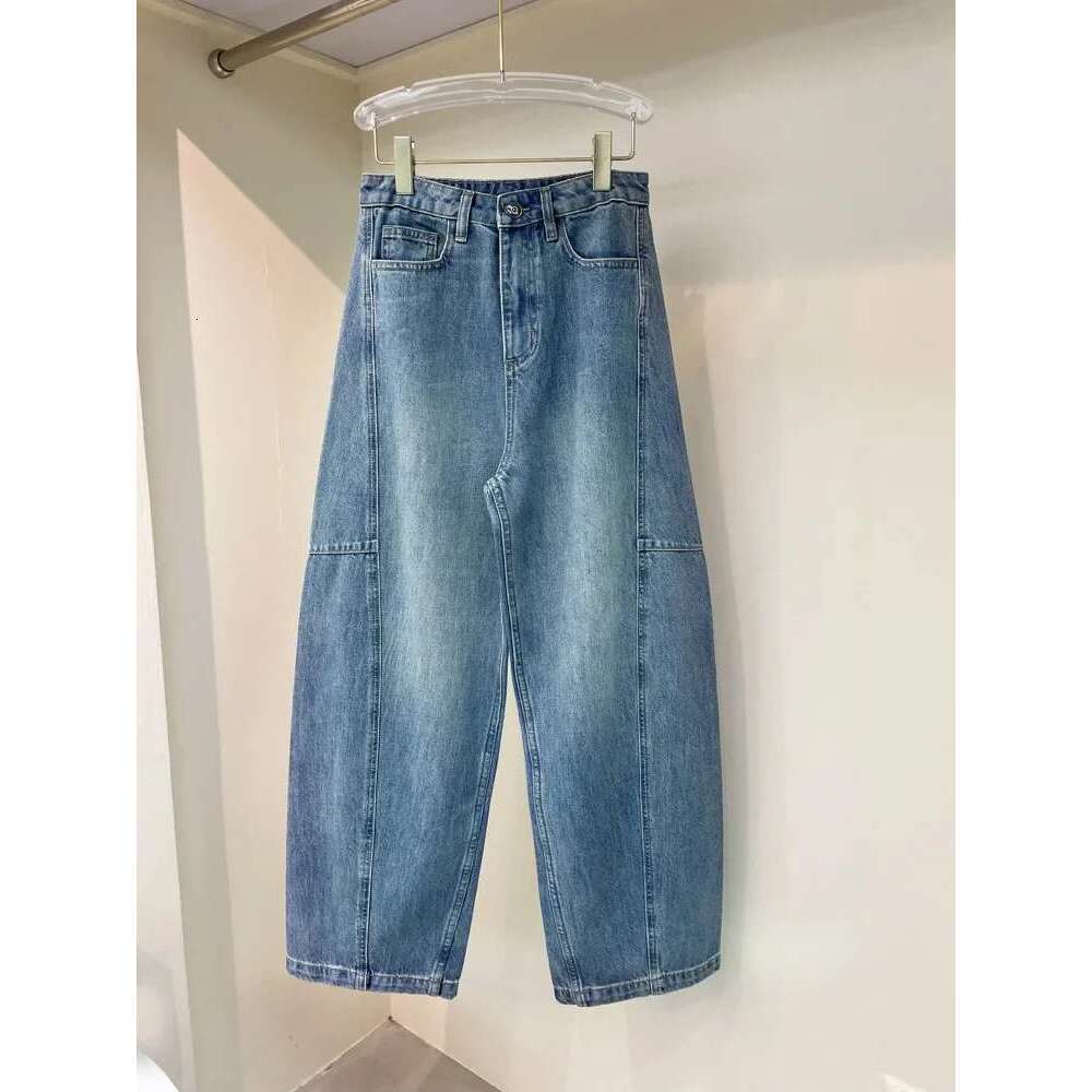 100% Cotton Denim Long Pants Women Twisting Seam Loose Casual Wide Leg Jeans For Female Spring Summer 2025