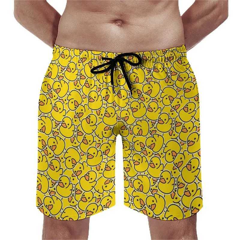 Summer New 3D Cute Animal Yellow Duck Printed Beach Shorts For Men Kid Funny Streetwear Swimming Trunks Fashion Cool Short PantsT250304