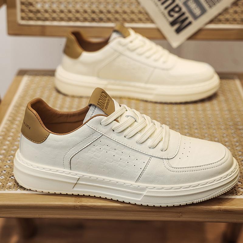 2025 Original Designer s New Summer Breathable Fashion Multi Functional Outdoor Leisure Leather Breathable Men s Lace Up White Sports Board Shoes