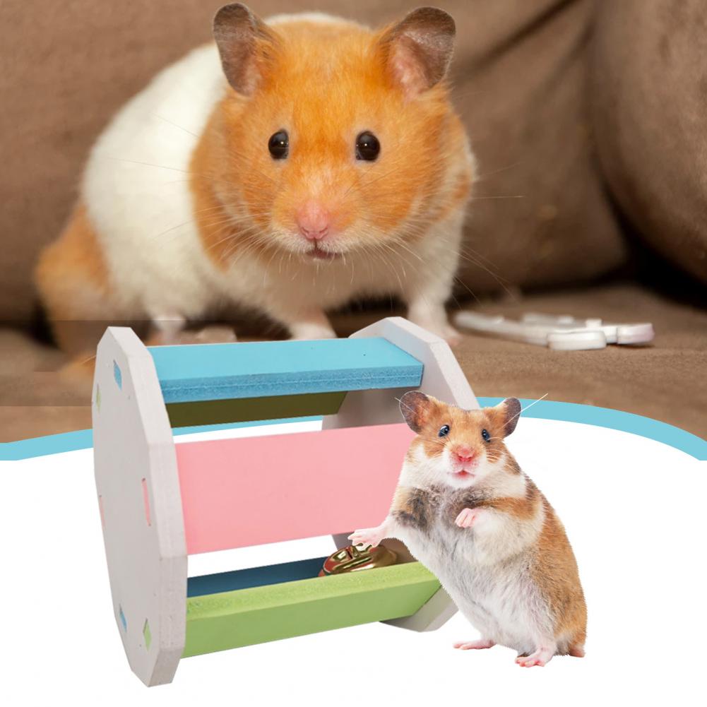 Hamster Toy Roller Hamster Cage Accessories Pet Supplies DIY Exercise Training Rainbow Gerbils Rats Chinchillas Bell