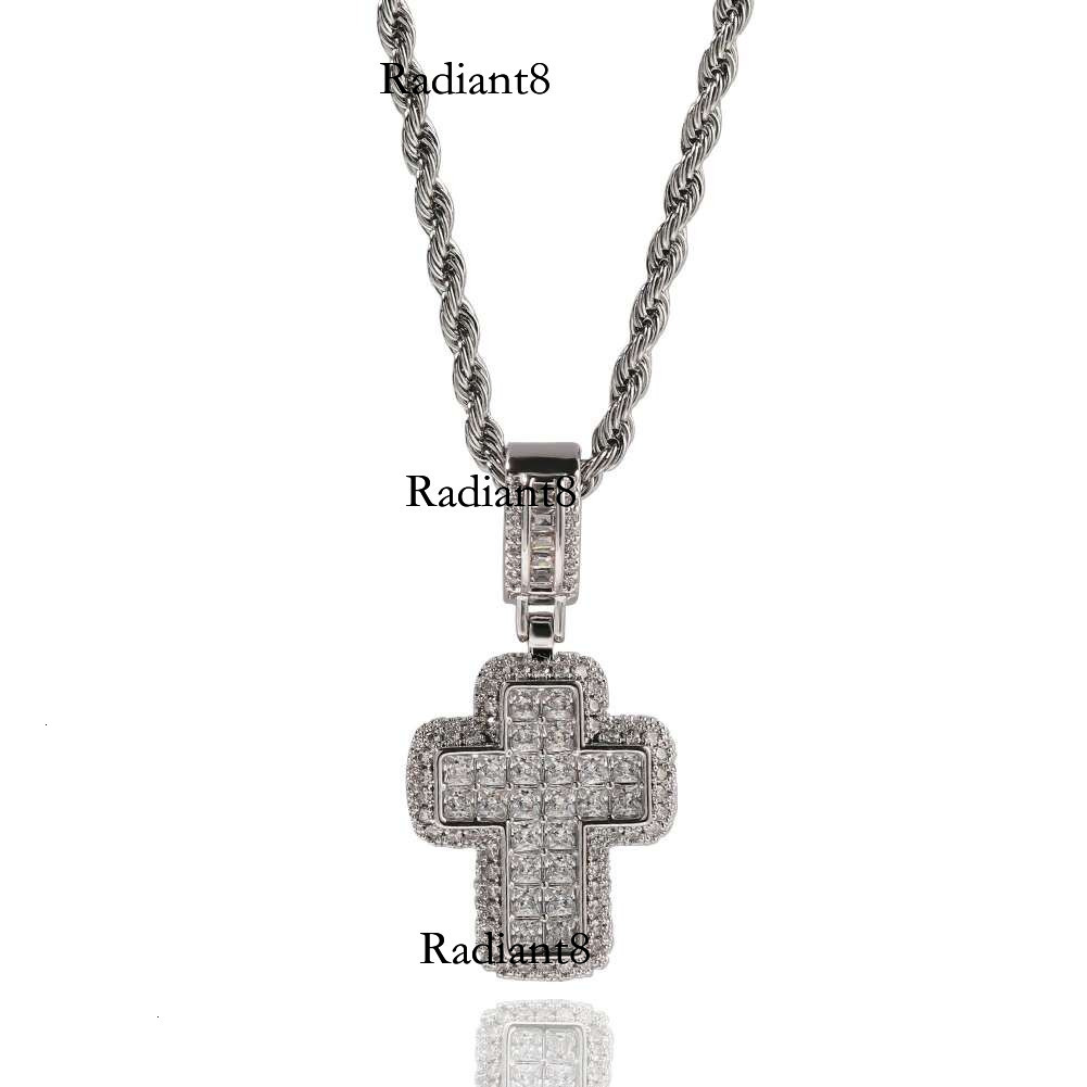 UWIN Pendant Full Iced Out Necklaces for Women Men Cubic Zircon Cross Charms Baguettecz Hip Hop Accessories Jewelry