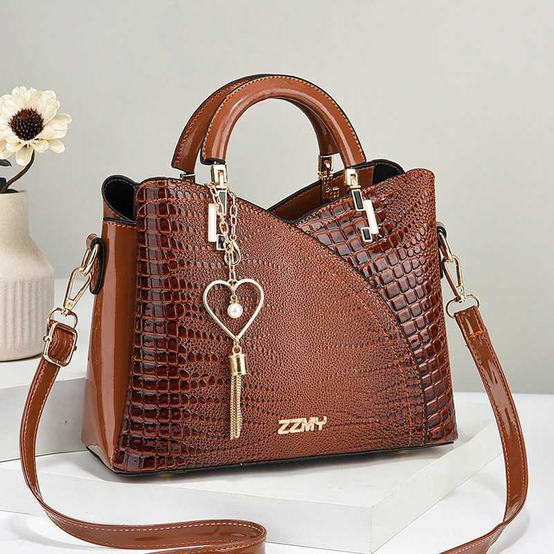 Crocodile Embossed Handbag Casual Pu Leather ZipperShoulder Bag for Women Trendy Versatile High-qualityDaily Commuting Bag Z250303