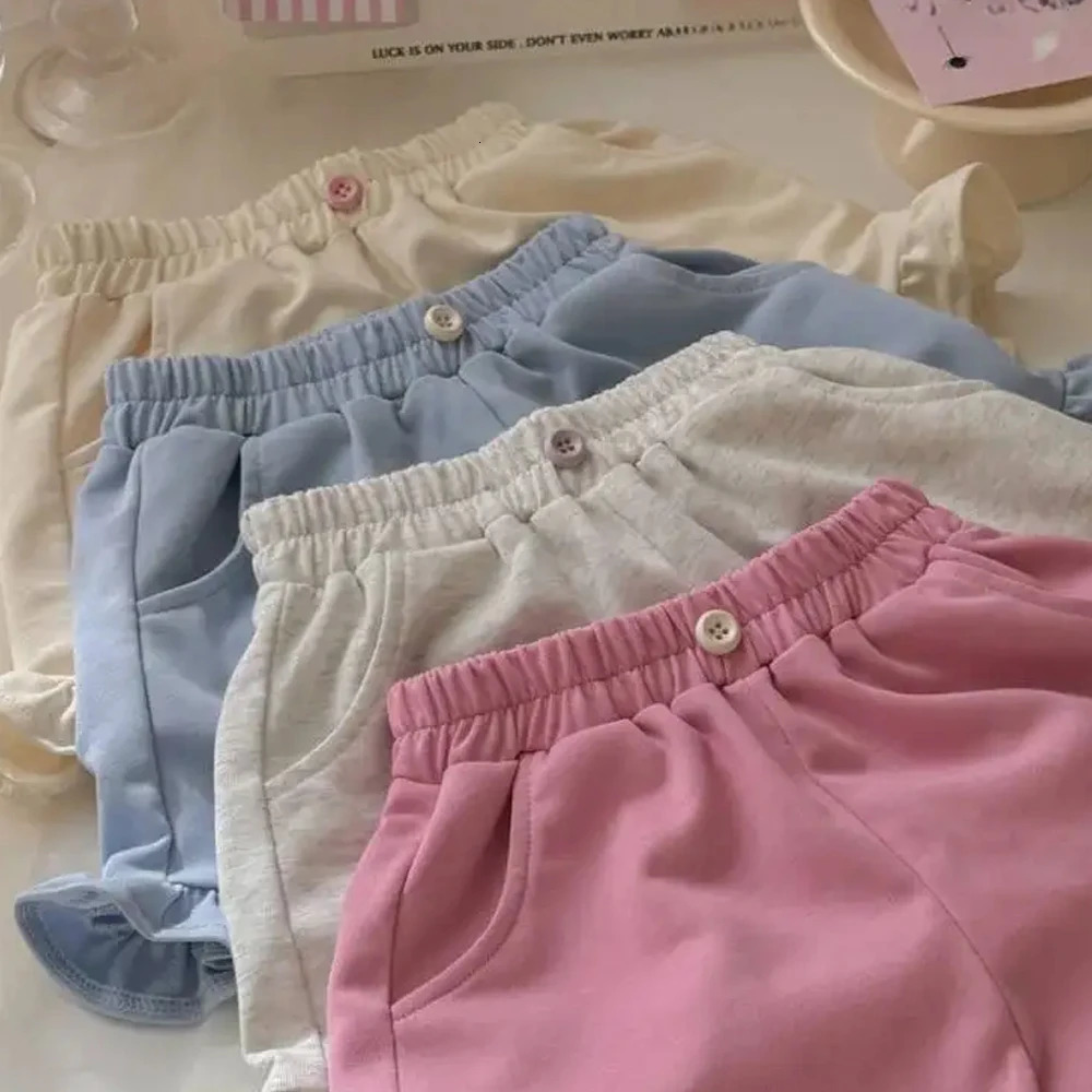 Baby Girls Short Pants Kids Candy Color Shorts Toddler Loose Trousers Summer 1 To 6 Yrs Childrens Clothes Fashion 250304