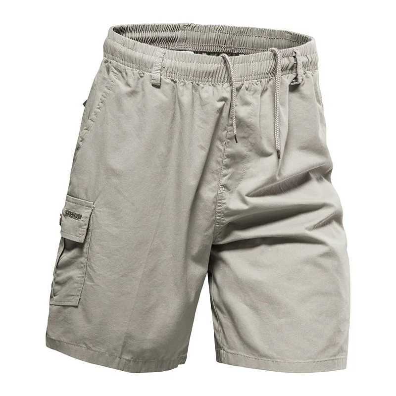 Summer Sports Shorts Mens Capris Work Clothes Multiple Pockets Loose Fit Oversized Casual Pants Pure Cotton Beach PantsT250304