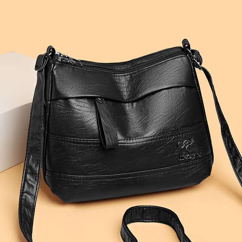 Soft Leather Texture Women's New Casual Versatile Multi-Layer Large Capacity Single Shoulder Crossbody Bag