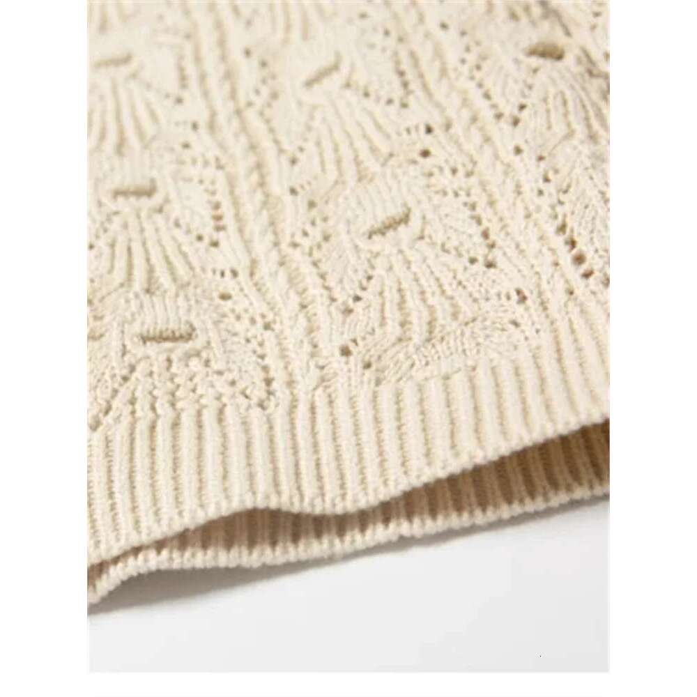 2025 Spring Women's Crocheted Knit Sweater Lady Long Sleeve Hollow Out Cardigan Knitwear Outwear Double Wear Tops For Holiday