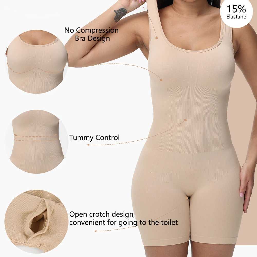 Full Body Shapewear Bodysuit for Women Compression Waist Trainer Body Shaper Bodysuit Fajas Underwear Slim Corset BodysuitsXJ250304