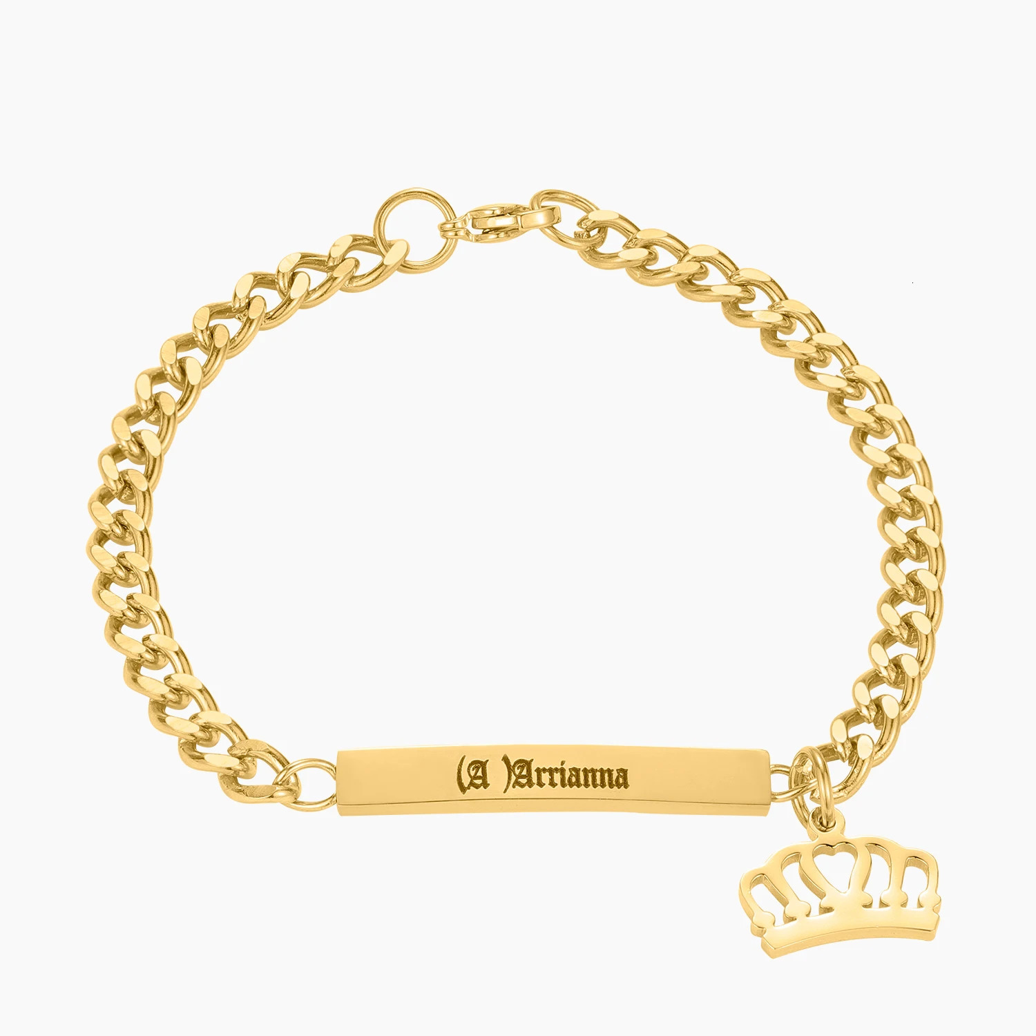 Customized carved name bracelet with baby and childrens style high-quality stainless steel 18K gold-plated commemorative jewelry gift 250304