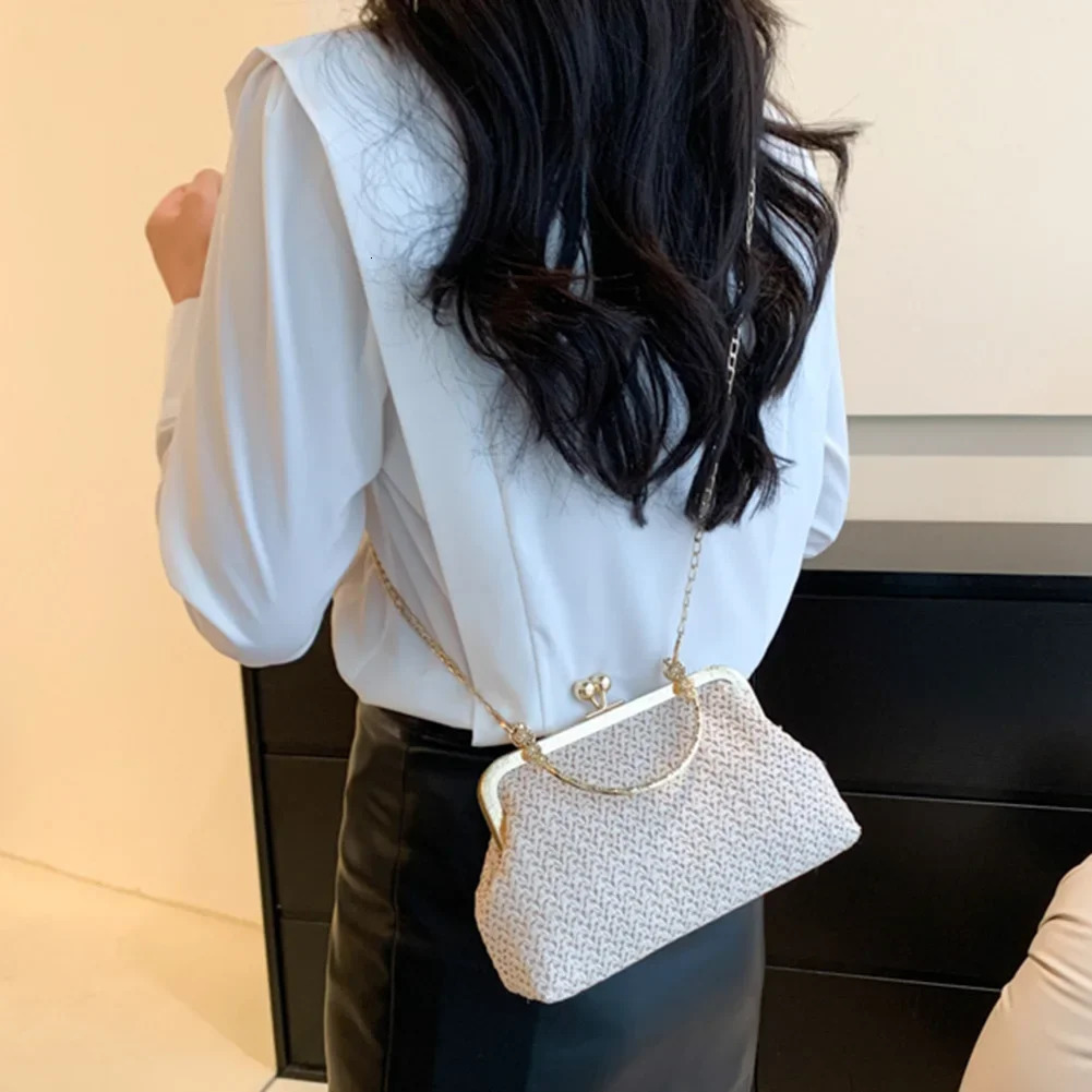 Womens Evening Shoulder Bag Handbag Clutch Shining Rhinestones Bucket for Party Wedding Date Night Chain 250303