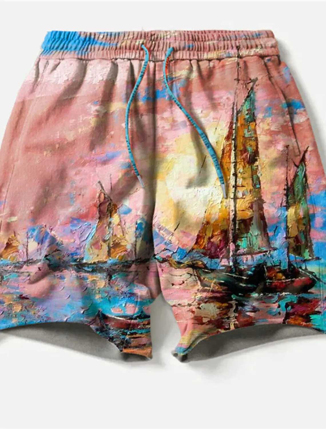 New Mens Board Short Swim Shorts Swim Trunks Drawstring Waves Graphic Prints Boat Quick Drying Casual Holiday Hawaiian ShortsT250304