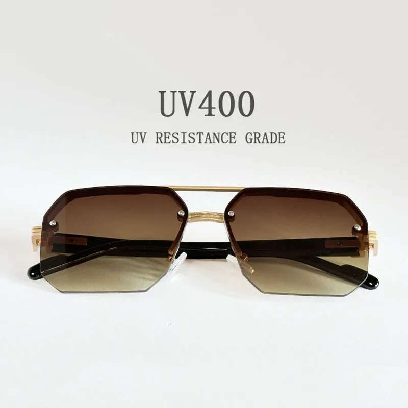 2025 Vacation For Men Semi-Rimless Sunglasses Vintage Glasses Trending Oculos Gafas De Sol Dropshipping Trendy Lentes