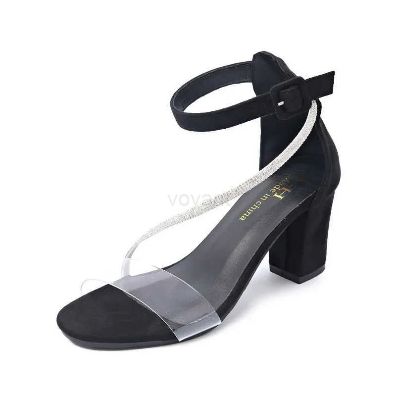 2025 Hot S Wens Shoes Buckle Strap Wens Sandals Fi Crystal Dress Sandals Wen Summer Plus Size Heeled Sandals Z250304