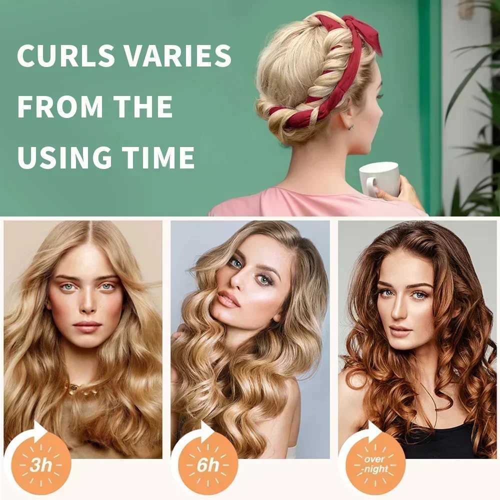Curling Irons Heatless Curling Rod Headband No Heat Hair Curler Soft Lazy Hair Rollers Sleeping Curl Bar Wave Formers Women Hair Styling Tools z250304