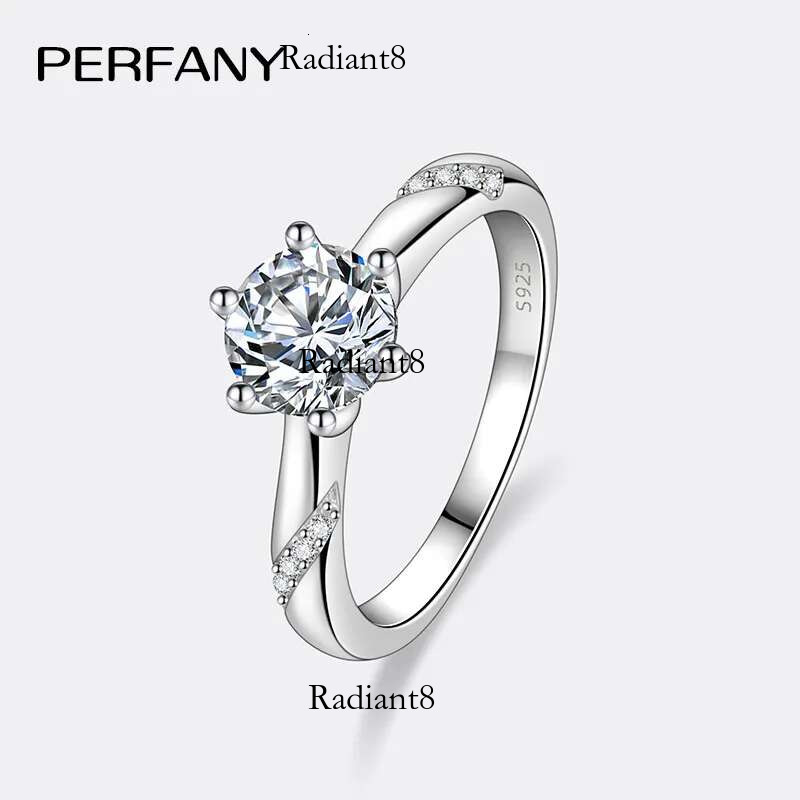 PERFANY 1-3CT Moissanite for Women S Pure Sier Six Claw Laboratory Cultivated Dia Engagement Ring Wedding Jewelry