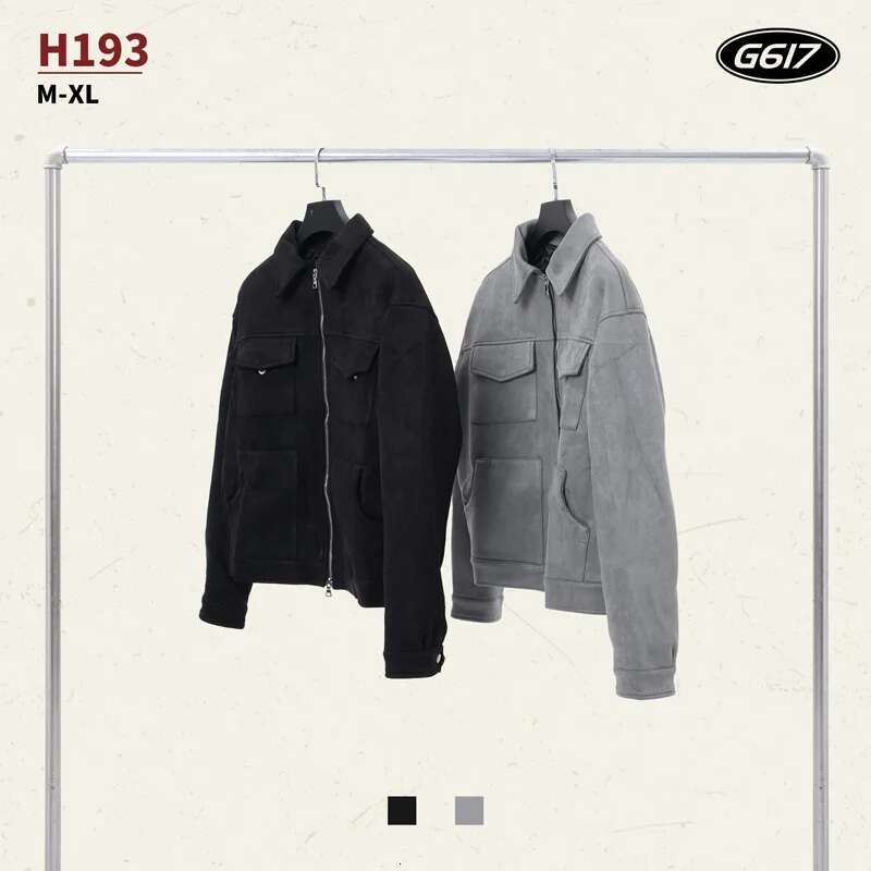 High Street Autumn And Winter Ruffian Handsome Zipper Suede Pocket Toog Jacket Loose Casual Coat Men