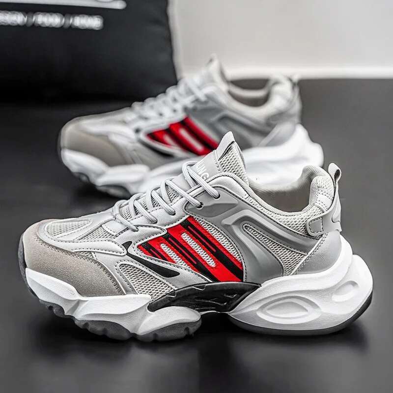 Breathable Shock Absorption Classical Running Lightweight Leather Sneakers Men Comfortable Outdoor Sport Shoes