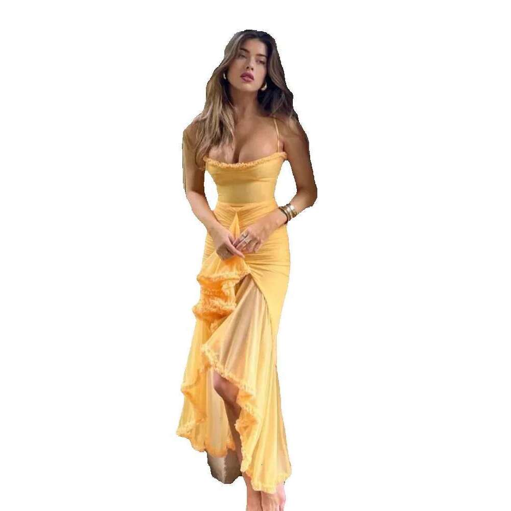 Women's Elegant Pleated Sg Maxi Dress - Sexy Sleeveless Backless Slim Robes
